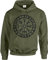 Darkwear Vegvisir Compass Kapuzenpullover mit keltischem YGGDRASIL Baum des Lebens, Tribal-Kapuze, Vegvisir Kompass, XXL