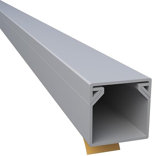 CILSON WDK1616SG 2700080 Kabelkanal Selbstklebend 16x16mm 10m, Grau - 10 Stück 1 m / 1000 mm, Kompaktes Kabelsystem, Schlichte Optik