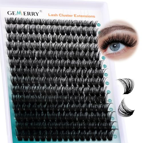 GEMERRY Faux Cils Bouquet Extension Cils Cluster Cils Volume Russe DIY à la Maison 80D 0.07mm D Curl 10-18 Mix Volume Soie Cils Grappe de greffage soie Prefait (80D-0.07D-10-18mm)