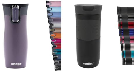 Contigo Unisex's West Loop Autoseal Thermobecher, Edelstahl Isolierbecher, Kaffeebecher to Go & Byron Snapseal Travel Mug, Stainless Steel Thermal Mug, Vacuum Flask, Leakproof Tumbler