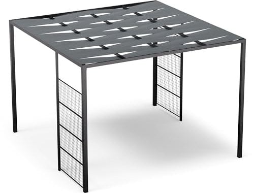 blumfeldt Tonnelle 3x3m, Tonnelle de Jardin Extérieur avec Toit PA, Mur Treillis en Acier, Cadre en Acier Peint, Résistant aux Intempéries, Facile à Assembler, Utilisable Toute l'Année