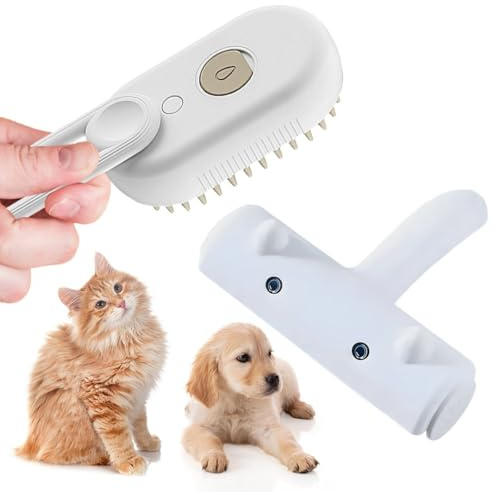 Set Dampfbürste für Katzen und Haarentferner, Bürste für Katzen und Hunde mit Dampf, Haarentfernungsbürste für Haustiere, Dampfbürste für Haustiere, Haarbürste, Haustierbürste