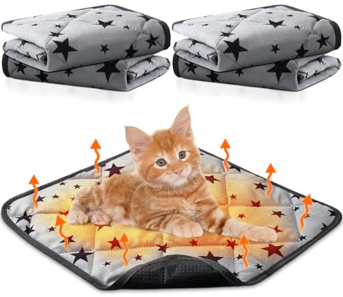 Namalu 4 Katzendecken Hundedecke mit Stern Muster Weiche Decke für Haustier Waschbares Hundebett rutschfeste Decke für Outdoor Indoor(Quadrat,45 x 45 cm)