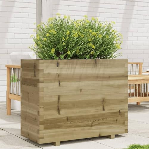 Sufrk Jardinière 90x40x72,5 cm Bois de pin imprégné,Jardiniere sur Pieds,Bac avec Treillis,Jardiniere Terrasse