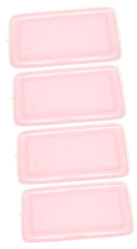 Amosfun 4 Piezas barra de hielo de agua inflable tina de bebidas bandejas de cigalas flotador inflable enfriador de piscina de entretenimiento bandeja flotante de polivinilo rosa
