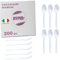 HYPER form -200 Cucchiaini in Plastica Bianchi, Riutilizzabili e Robusti per Aperitivo e Dessert. Per compleanni Feste e Party.