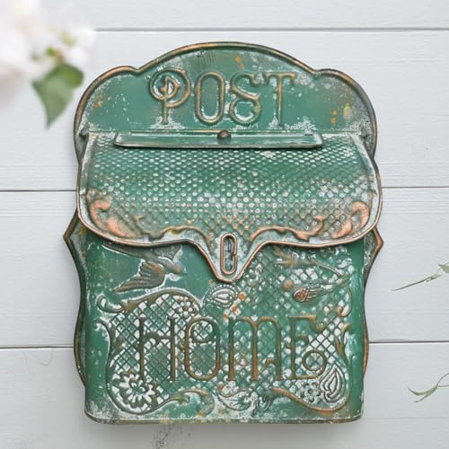 Vintage Metall Wandhalterung Briefkasten für Außen Haus Garten Landhaus Dekor