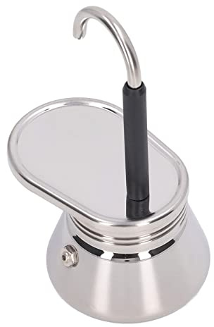 SEAFRONT Single Spout Herd Moka Mocha Pot, Italienische Kaffeemaschine -Topf Tragbare Moka -Kaffeemaschine Edelstahl Pot Induction Obstop Maker für Herd zu Hause oder Camping