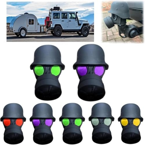 2Stück Abdeckkappe für Anhängerkupplung,In Gasmaske-Helm-Form,Staubdicht & Wasserdicht,Anhängerkupplung Schutzkappe Abdeckung für 50 mm Kugelkopf Anhänger Anhängerkupplungen Kupplungskappe Anhänger