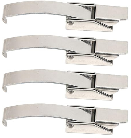 4 chiusure a leva in acciaio inossidabile, lunghezza 100 mm, morsetti a clip con gancio in acciaio a molla, chiusure a leva per moquette per scatola attrezzi, baule, anta, baule porta attrezzi