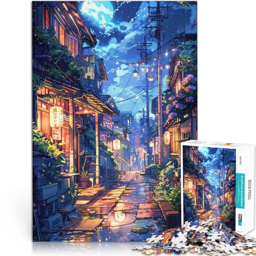 Puzzle 1000 Teile für Jugendliche Familienspiel für und Japanische Nächte Anime Lofi Einzigartige Geburtstags- und Geschenkideen38x26cm