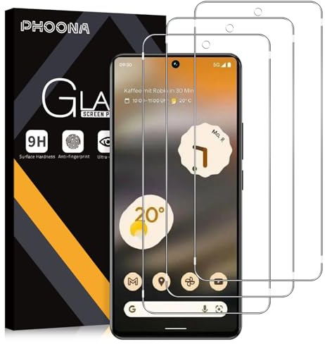 Phoona 3 Stück Schutzfolie für Google Pixel 6a für Panzerglas, 9H Härte, 0.33mm HD Displayschutzfolie, Full Screen Stoßfest Frei von Kratzern, Ultra-klar für Pixel 6a Panzer Schutz Glas 6,1 Zoll