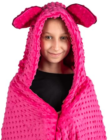 Sensory Owl Gewichtsdecke Tragbar - Hoodie Decke - Stressabbau Entspannung - Glaskugeln - Weicher Minky Plüsch