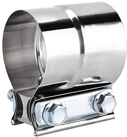 Suuonee Auspuffrohrschelle Auspuffschellenband, 2,5 Zoll Edelstahl Universal U Form Auto Auspuffschellen Überlappungsverbindungsband Auspuff Rohrschelle