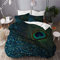 NOLOVVHA Bettwäsche-Set,Mikrofaser,Glitzernder Pfau,1 Bettbezug 135x200 + 2 Kopfkissenbezug