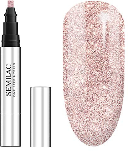 Semilac One Step UV Nagellack 3in1 in Stift-Form Beige Farb S245 Pink Beige 3 ml Innovativ UV LED Farblack Nail Polish Ideal für zu Hause und Professionelle Maniküre