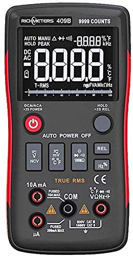 Richmeters RM409B Einzigartiges Multimeter Funktionsreich EBTN Display 9999 Counts True RMS Vollautomatisch NCV