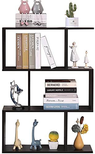 Etnicart - Libreria mensola ufficio wengè moderno contemporaneo doppio lato legno separatore casa giorno 70x23.5x96 ripiani autoportanti cubi parete design ingresso soggiorno scaffali