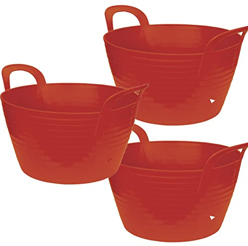 Klawunde 3er Pack Flexibler Trog FlexBag 12l Fassungsvermögen in rot