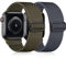 Easuny Cinturino Elastico Compatibile con Cinturino Apple Watch 42mm 44mm 45mm 49mm, Banda Nylon Morbida Regolabile per iWatch Series 9 8 7 6 5 4 3 2 1 SE Ultra per Donne Uomini, Grigio/Verde Militare