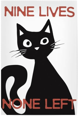 artboxONE Poster 60x40 cm Tiere Nine Lives None Left hochwertiger Design Kunstdruck - Bild Nine Lives Black cat cat