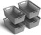 4 Stück Aufbewahrungskorb 5L mit Griffen - BPA-Frei - Organizer (30 x 20 x 11 cm/Anthrazit) - Körbchen für Bad Küche Schlafzimmer, Haushaltskorb