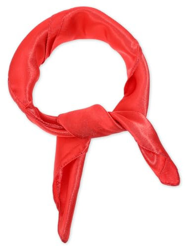 Styquenzer Damen Seidentuch Vintage Schal Damen Mädchen Schal quadratischer Halstuch Seide Leicht Seidenschal Chiffon Schal Bandana Taschentuch Halstücher Elegante Schal für Frauen, Rot