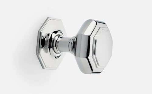 AB Hardware 110mm Polished Chrome Octagonal Centre Door Knob Pull Front Back Very Large