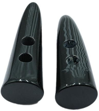 10 Stück Kunstharz Knebelknöpfe 2 Löcher,Knöpfe zum Nähen und Basteln von Dekorationen,Keilknöpfe Horn Knopf für DIY Stricken Nähen Pullover Kleidung Mäntel Jacke Hemd Geschenk Deko,Schwarz,40mm