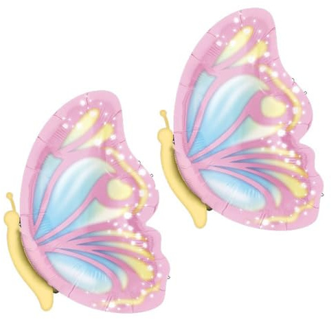 Schmetterling Ballon Geburtstag Luftballons Schmetterlinge Deko Schmetterling Folienballon Mädchen Party Deko Geburtstagsdeko 2 Stück（Rosa） Butterfly Balloons