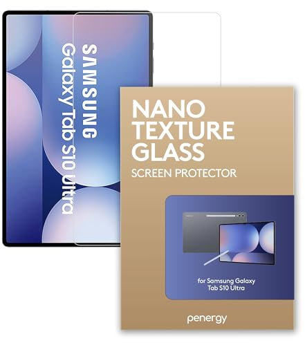 Penergy Nano Texture Glass Screen Protector for Samsung Galaxy Tab S10 Ultra - Paper-Like Feel, Anti-Glare, Scratch-Resistant, HB Pencil Friction for Writing & Drawing