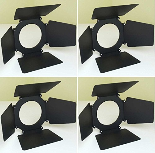 Varytec 2357-4 x PAR 30 Torblende Flügelbegrenzer Barn-Door SCHWARZ black für PAR-30 Spot-Light Scheinwerfer - Flügel-Klappen Blend-Klappen