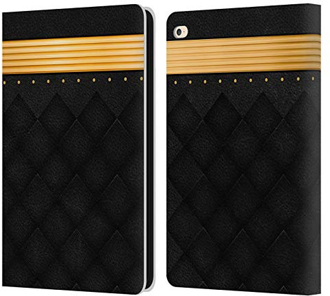 Head Case Designs Offizielle Alyn Spiller Gold Luxus Leder-Wallet-Hülle Kompatibel mit Apple iPad Air 2 (2014)