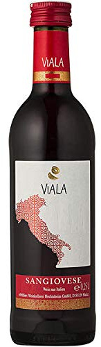 12 kleine Flaschen Viala Rotwein, Sangiovese, VDT, rot Les Grands Chais De France a 250ml