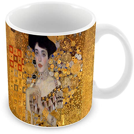 Fabulous Mug Céramique Tasse Peinture Gustav Klimt Portrait d'Adèle Bloch Bauer I Art Vintage Original Or Doré