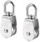 BuxiuGK 2 Stück 25 mm Umlenkrolle Rolle Rolle Flaschenzug 304 Edelstahl Umlenkrolle Klein Laden 150 kg - Silber