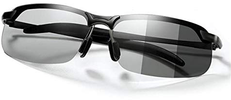 MIRYEA Herren Photochromatisch Sportbrille Polarisiert Rechteckig Sonnenbrille Al-Mg Metallrahmen Fahrer Anti Reflexbeschichtung 100% UVA UVB Schutz für Golf, Angeln, Autofahren, Outdoor-Aktivitäten