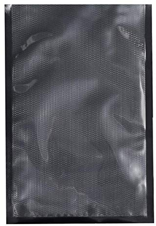Vakuumbeutel 20 x 30 cm - 50 Stück - schwarz, einseitig transparent - passend für Vakuumiergeräte anderer Fabrikate - mit grober, geriffelter Struktur