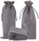 HRX Package 12pcs Jute Wine Bags, Hessian Burlap Bottle Gift Bags with Drawstring for Holiday Giving Blind Taste Party (Grey)