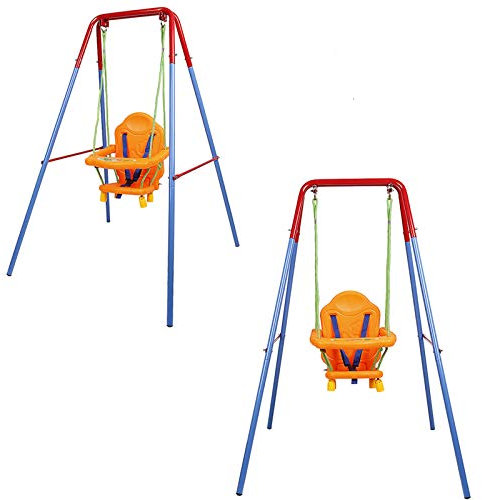 TureFans 1/2 PCS, Balançoire bébé, portique balancoire, avec Cadre en Fer, adapté aux bébés de Moins de 3 Ans, utilisé dans Les Jardins et Les Aires de Jeux (2PCS)
