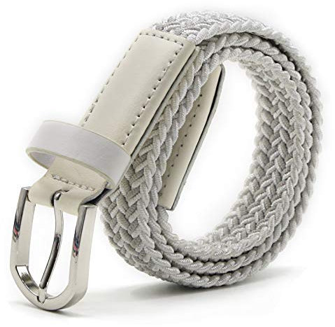 AnJuHoPa Mehrfarbiger elastischer Gürtel für Jungen und Mädchen 2,5 cm breit und 80 cm lang modisch und langlebig einfach zu bedienen Silver