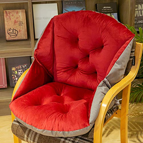 Stuhlauflage,Plüsch Sitzpolster Niedriglehner Stuhlkissen mit Rückenteil Polsterauflage Gartenstuhl Kissen Sofa Sessel Rollstuhl Gestepptes Sitzauflage,Sitzkissen für Auto,Büro und Boden B 40x48CM