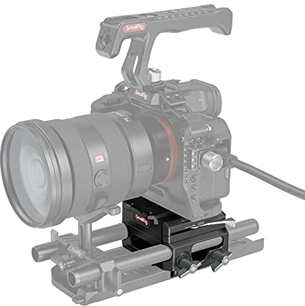 SMALLRIG Sistema Elevador de Placa Base Ligera con Abrazadera de Varilla Doble de 15 mm, Placa Base de Aleación de Magnesio, Placa para Estilo MFT, 40% Más Ligero - 3067