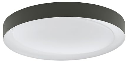 EGLO LED Deckenleuchte Laurito, Deckenlampe mit Fernbedienung | Lichtfarbe einstellbar (warmweiß – kaltweiß) dimmbar, Nachtlicht, LED Wohnzimmerlampe in Grau, Weiß