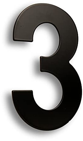 HASWARE 304 acier inoxydable moderne numéro de maison revêtement en poudre noire élégant porte Alphabet Plaque rue décor à la maison (3, 8 Inch Black)