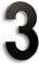 HASWARE Numero civico moderno in acciaio inossidabile spazzolato Elegante porta alfabeto placca Street Home Decor (3, 8 pollici nero)