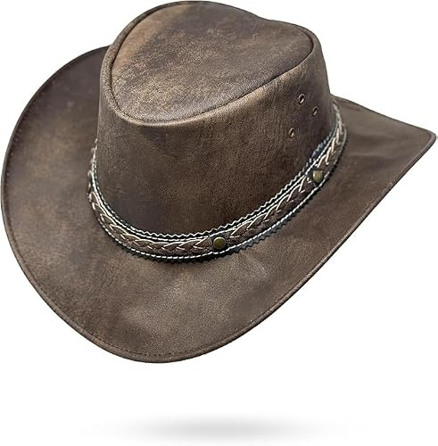 Lederhut Wickelhut knautschbar Western Cowboy – Outdoor Hut Reiten, Wandern & Abenteuer Big Jake
