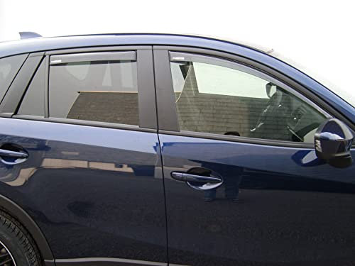 Climair Windabweiser Set vorne & hinten (mit ABE) KS04-4378.KS, Farbausführung: schwarz - Kompatibel für Mazda CX-5, Typ KE+GH, Anzahl Türen: 5, Baujahr: 2011-2017