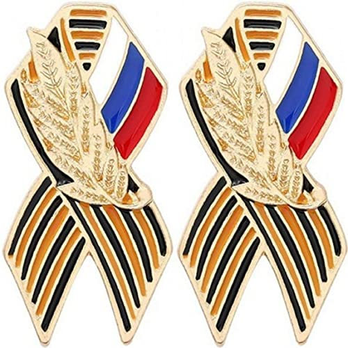 Russische Flagge Pin Badge Ribbon Ohr Von Weizen Metall Revers Pin Brosche Saint George Victory Day Revers Pin Festliche Geschichtsgedächtnis Symbol Zeichen Geschenke