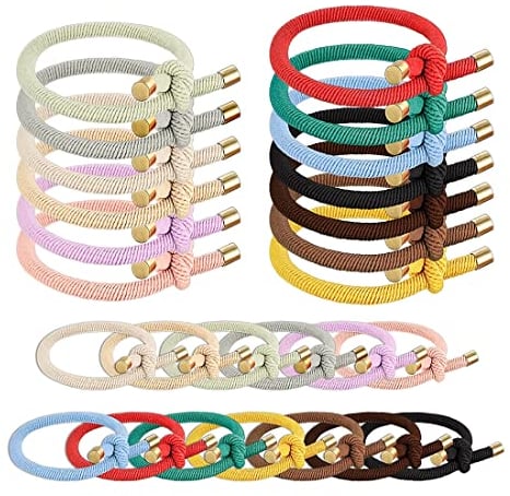UCUNJIA 26 Stück Knoten Haargummis Elastische Keine Falten Haargummis Armbänder für Frauen Mädchen Geknotete Haargummis Dehnbar Pferdeschwanzhalter Schleife Haargummis Knoten Haarbänder, 13 Farben